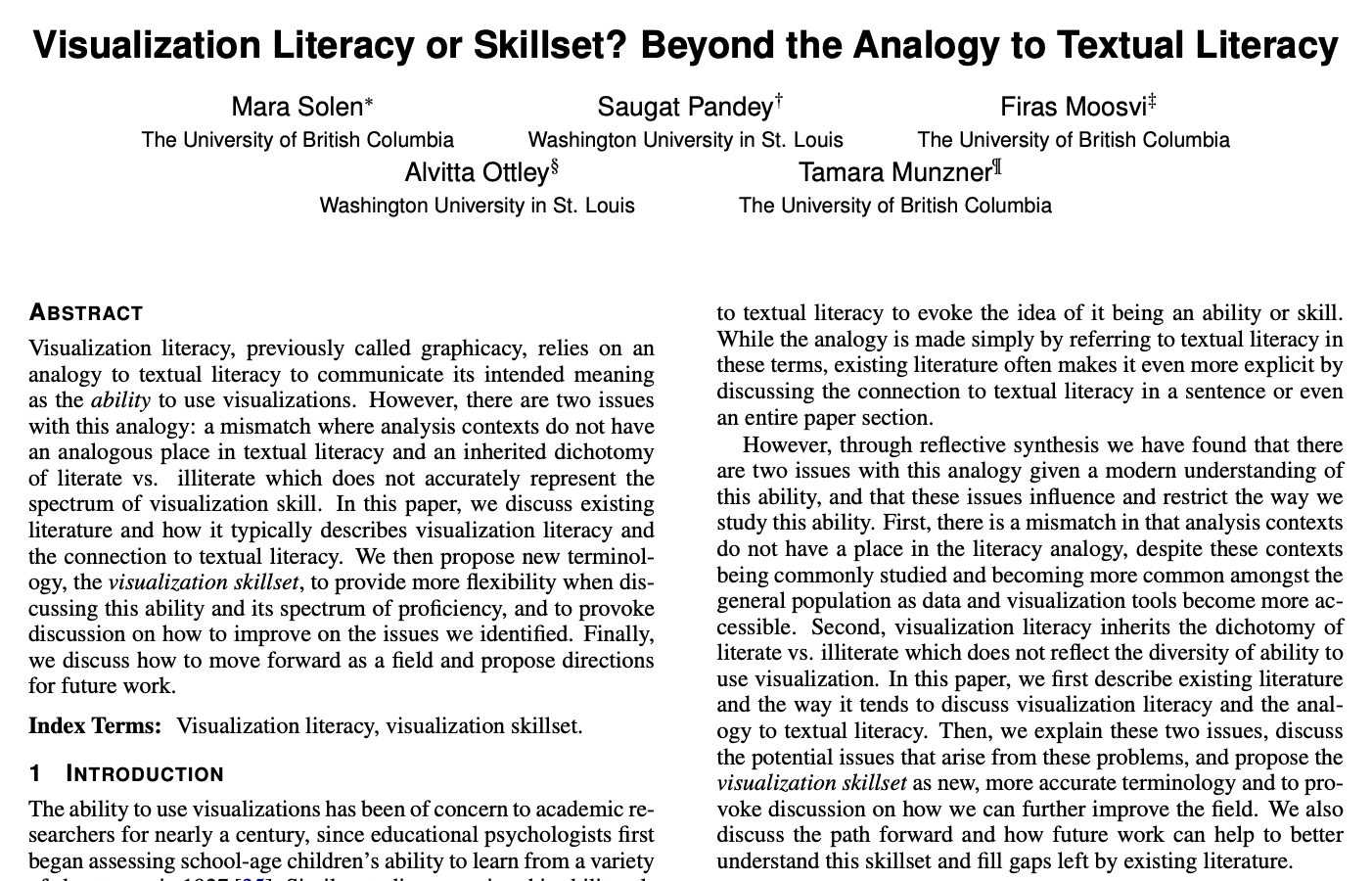 Visualization Literacy